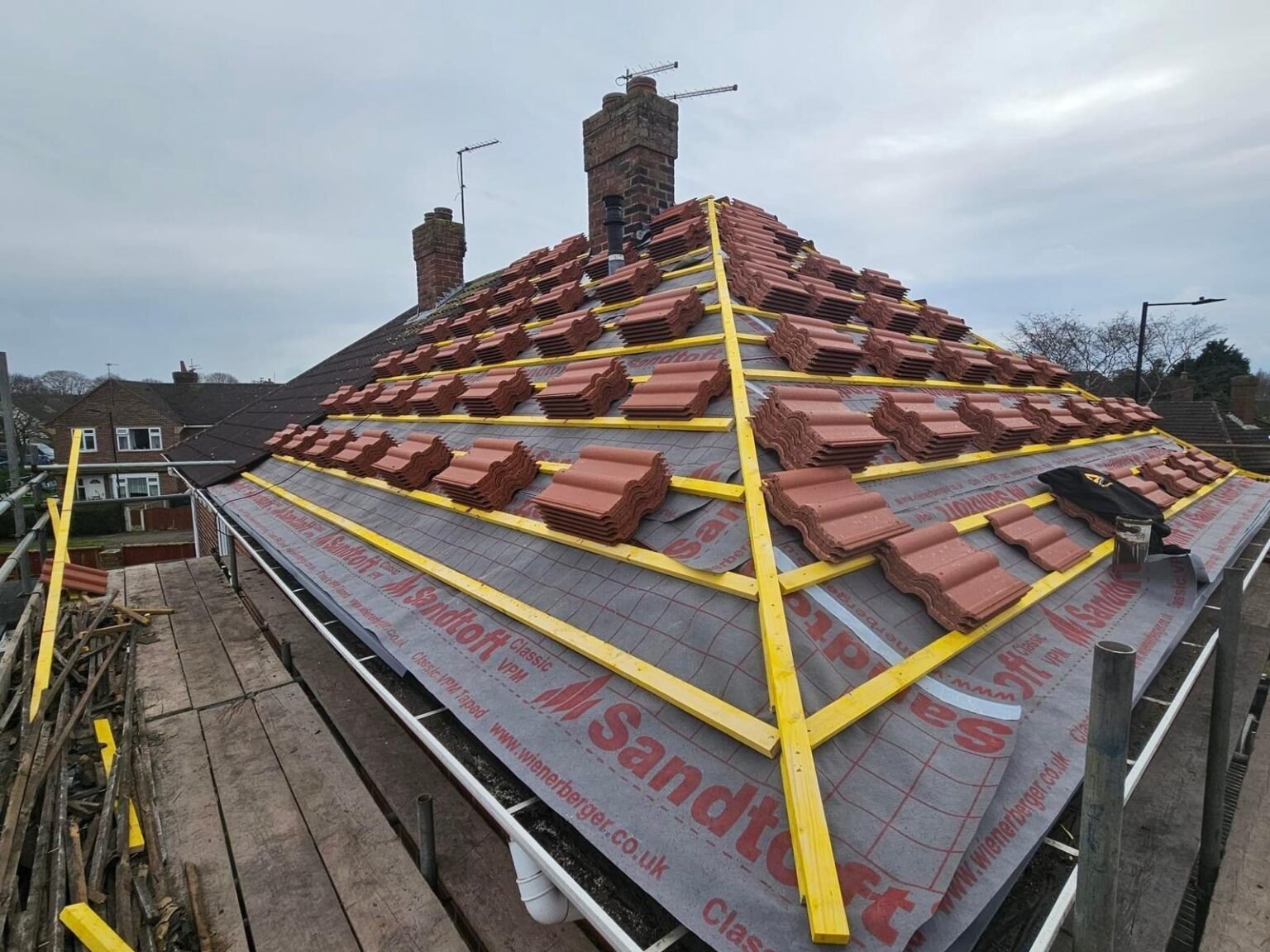 Completed Red Tile Roof Installation NW10