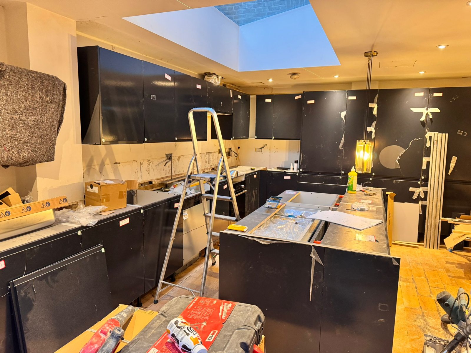 "Modern kitchen renovation with island, Hampstead home"